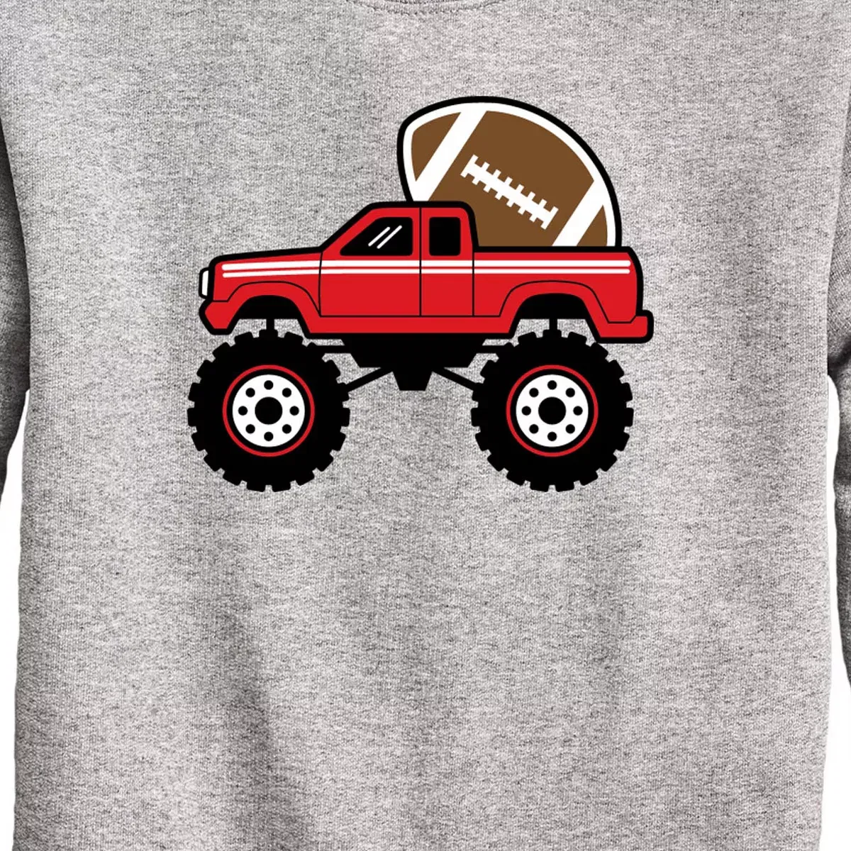 Детский свитшот для мальчиков с принтом Monster Truck Football Instant Message, Athletic Heather — фото 2