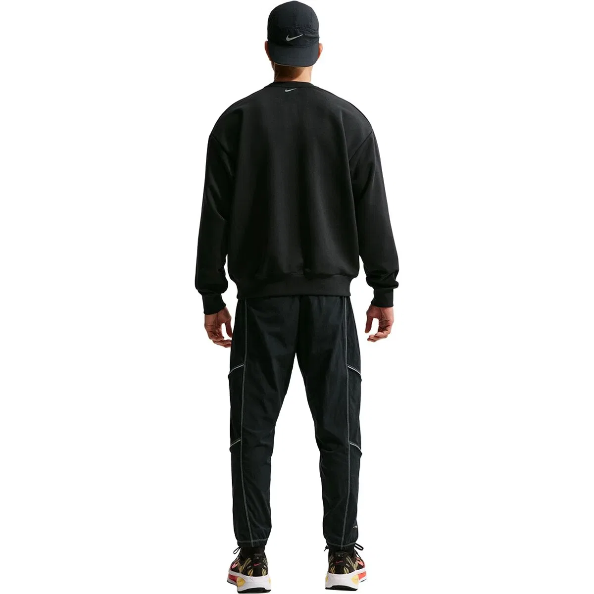 Мужской свитшот с принтом Dri-Fit Retro Fleece Crew Nike, черный — фото 2