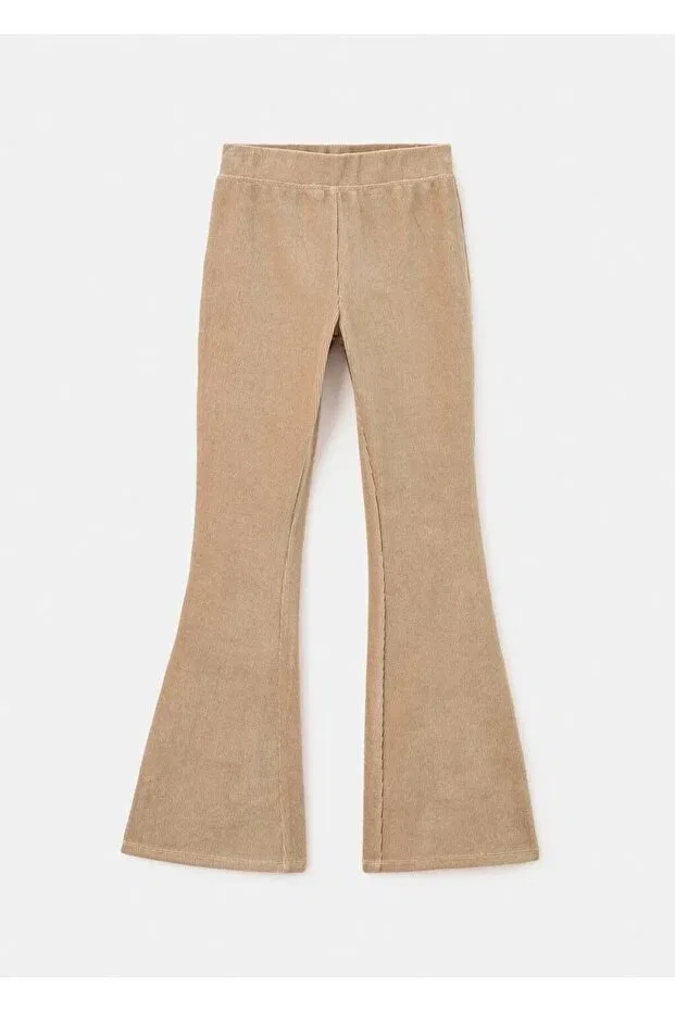 Детские леггинсы для девочек вельветовые клеш Mango Kids, Medium Brown