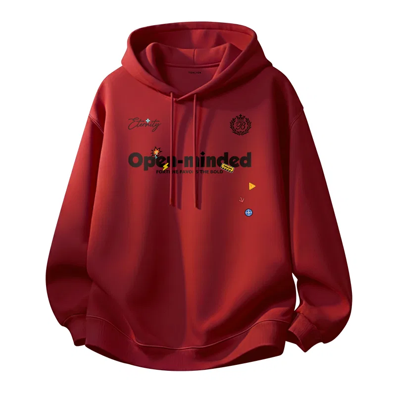 Детский худи с капюшоном хлопковый Tonlion, Wine Red