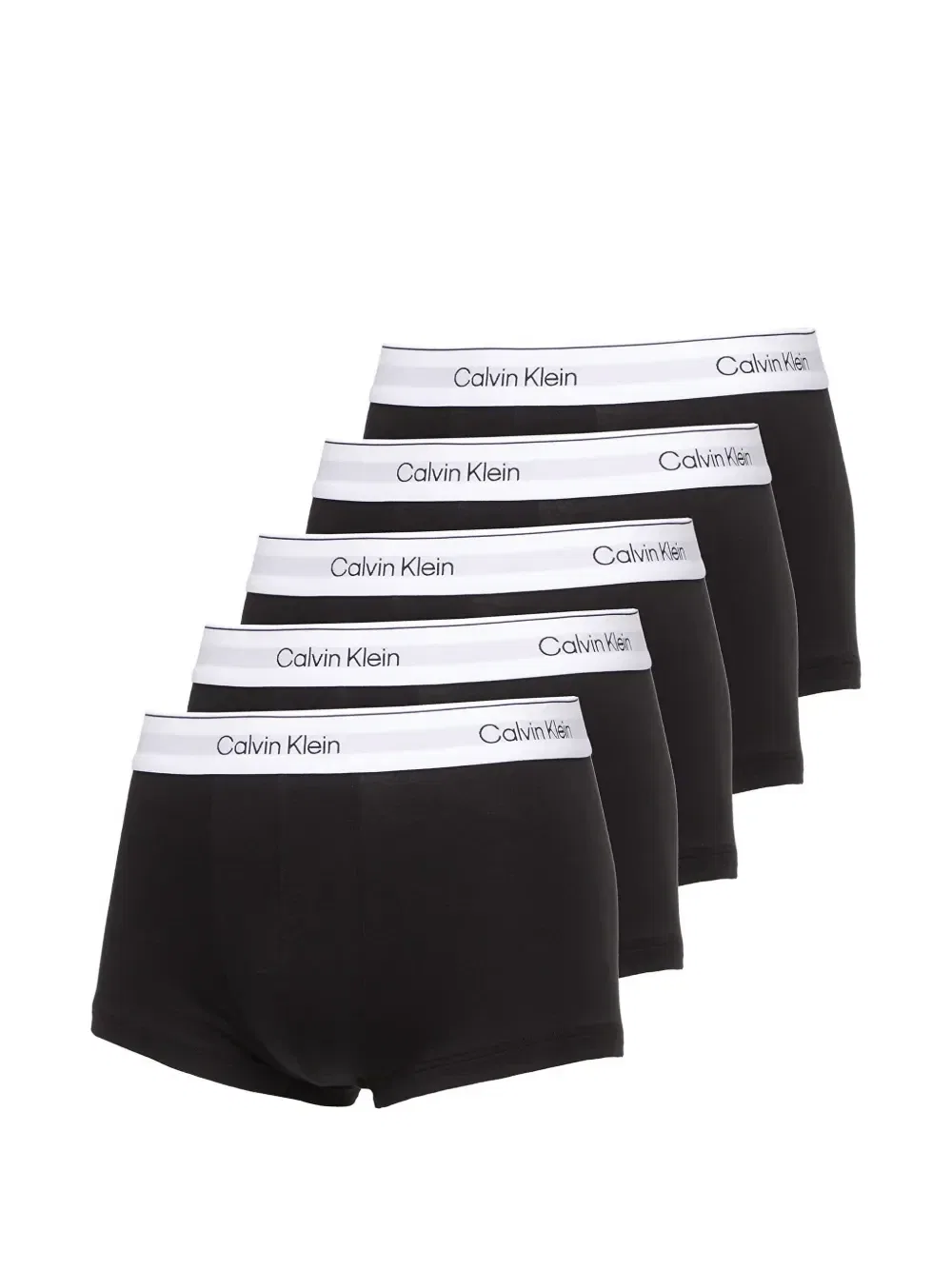 Трусы-боксеры с логотипом на поясе (набор из 5 штук) Calvin Klein, черный