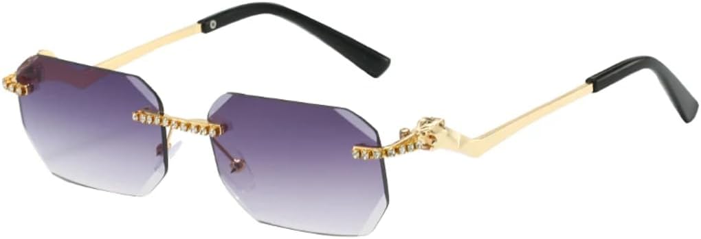 

Металлические квадратные солнцезащитные очки для женщин и мужчин. Изысканные, стильные, без оправы, для активного отдыха и путешествий, защита от УФ-излучения UV400 TVTBBVV, Lss007-1-c2