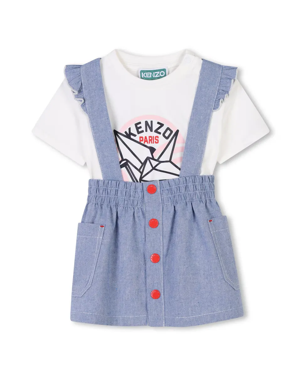 

Комплект для девочки в синем хлопковом цвете Kenzo Kids, голубой