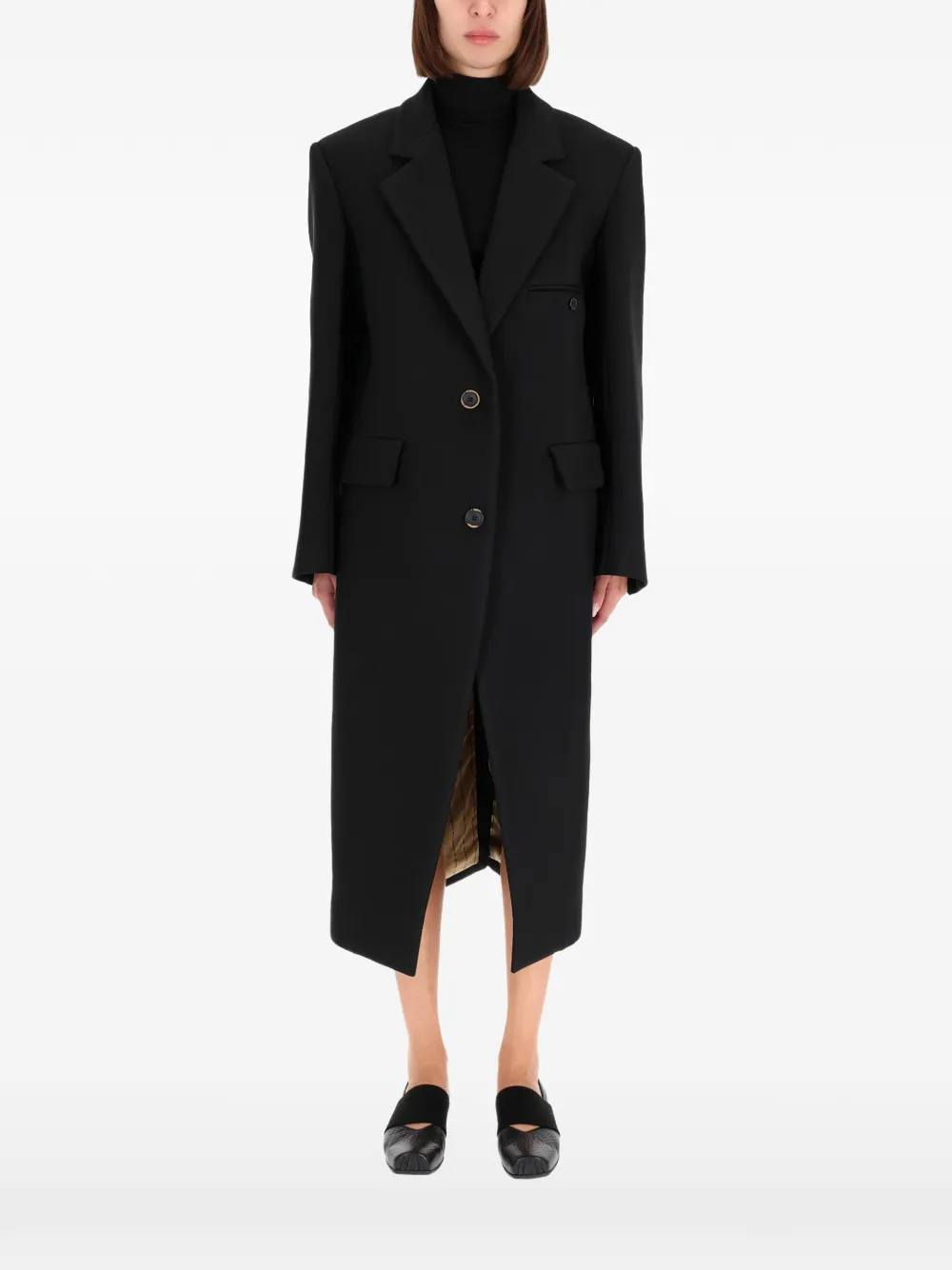 

Однобортное пальто Uma Wang, черный