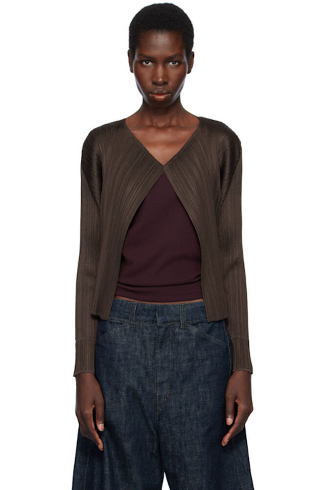

Коричневый кардиган Monthly Colors March PLEATS PLEASE ISSEY MIYAKE