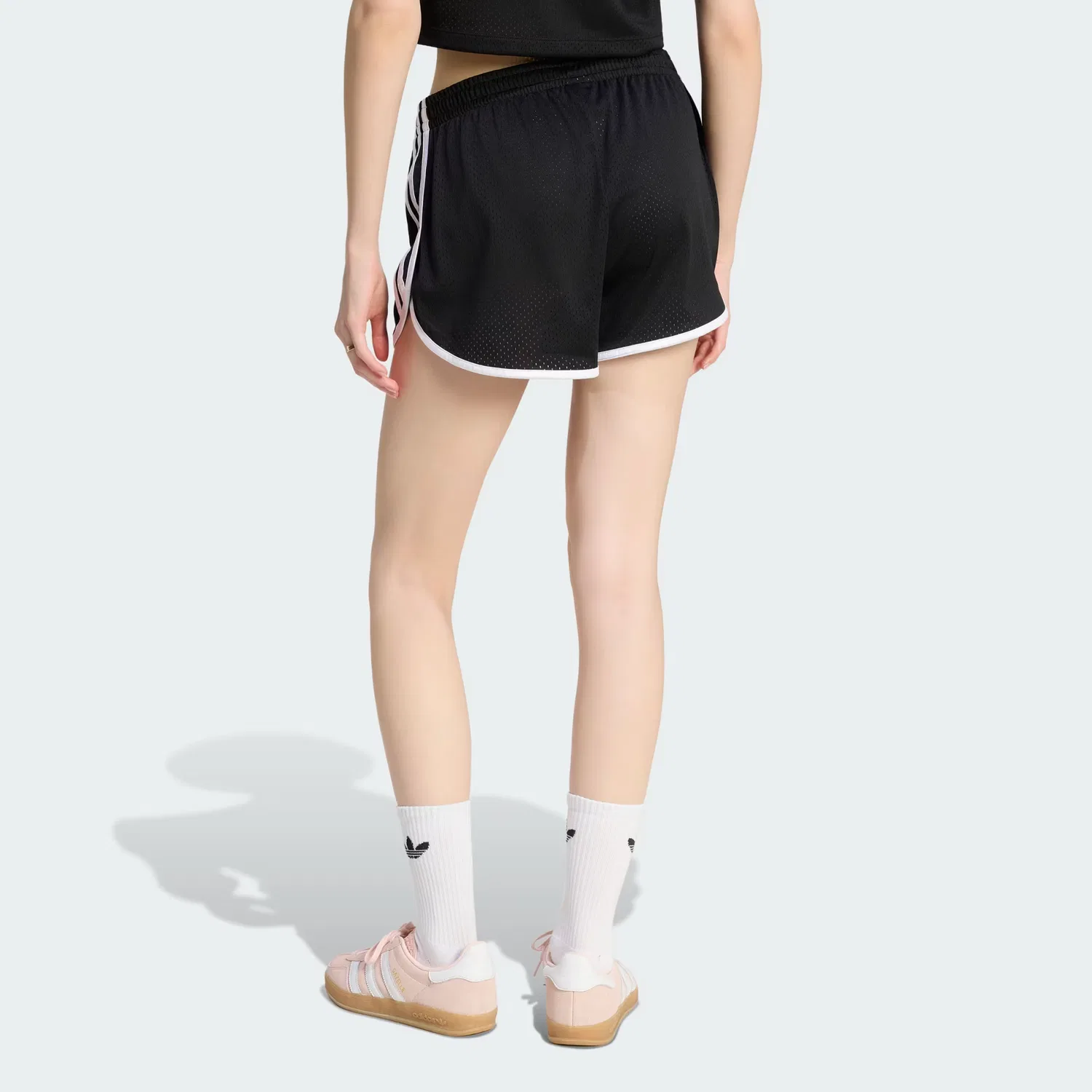 Женские сетчатые шорты 3S Mesh Sprinter Adidas Originals, черный/белый — фото 2