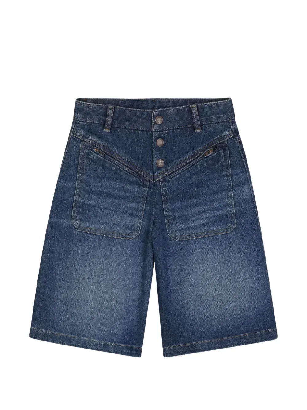 Шорты-бермуды с завышенной талией Chloé Kids, синий