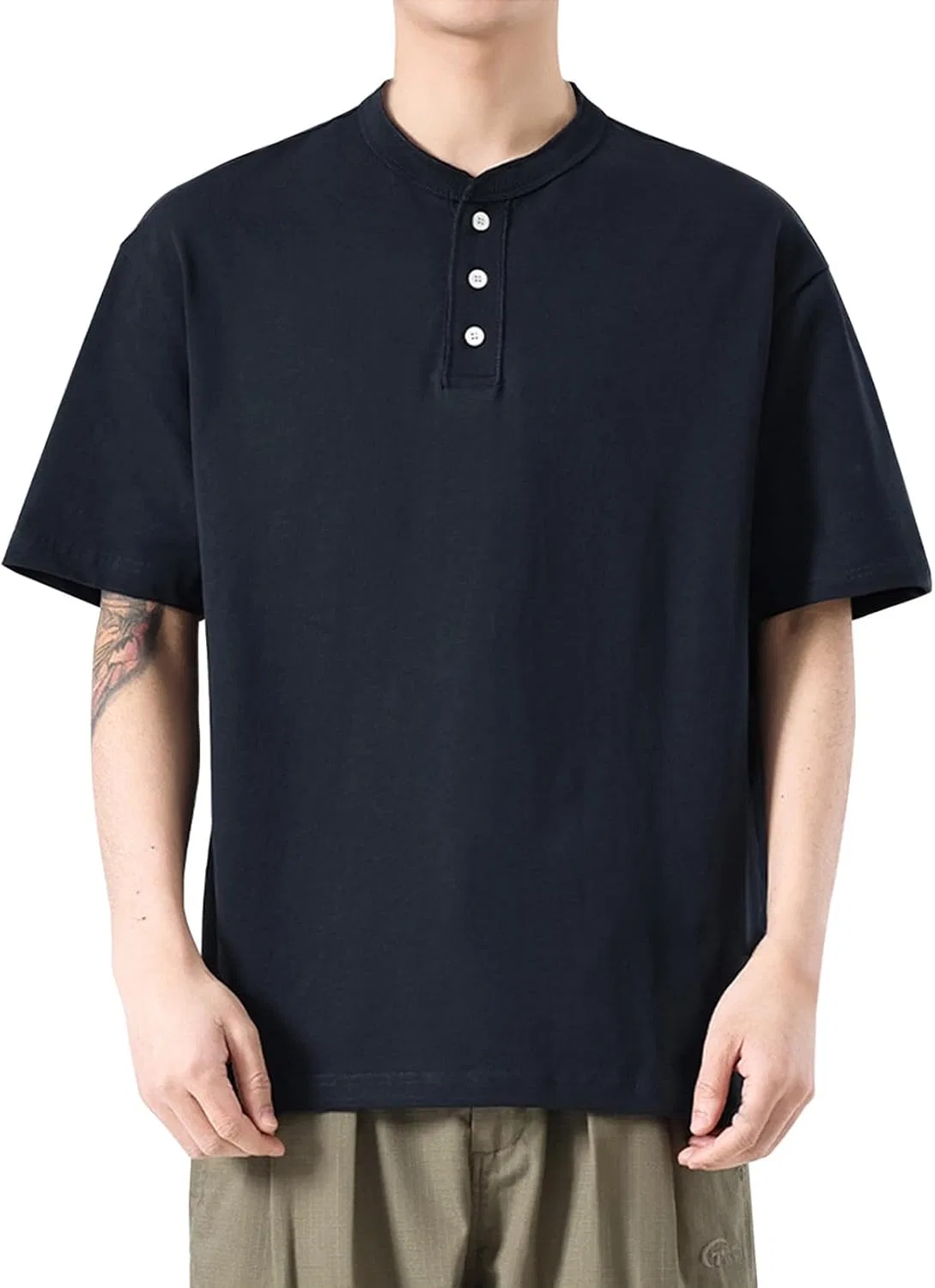 Мужская классическая футболка с воротником Cotton, Blue