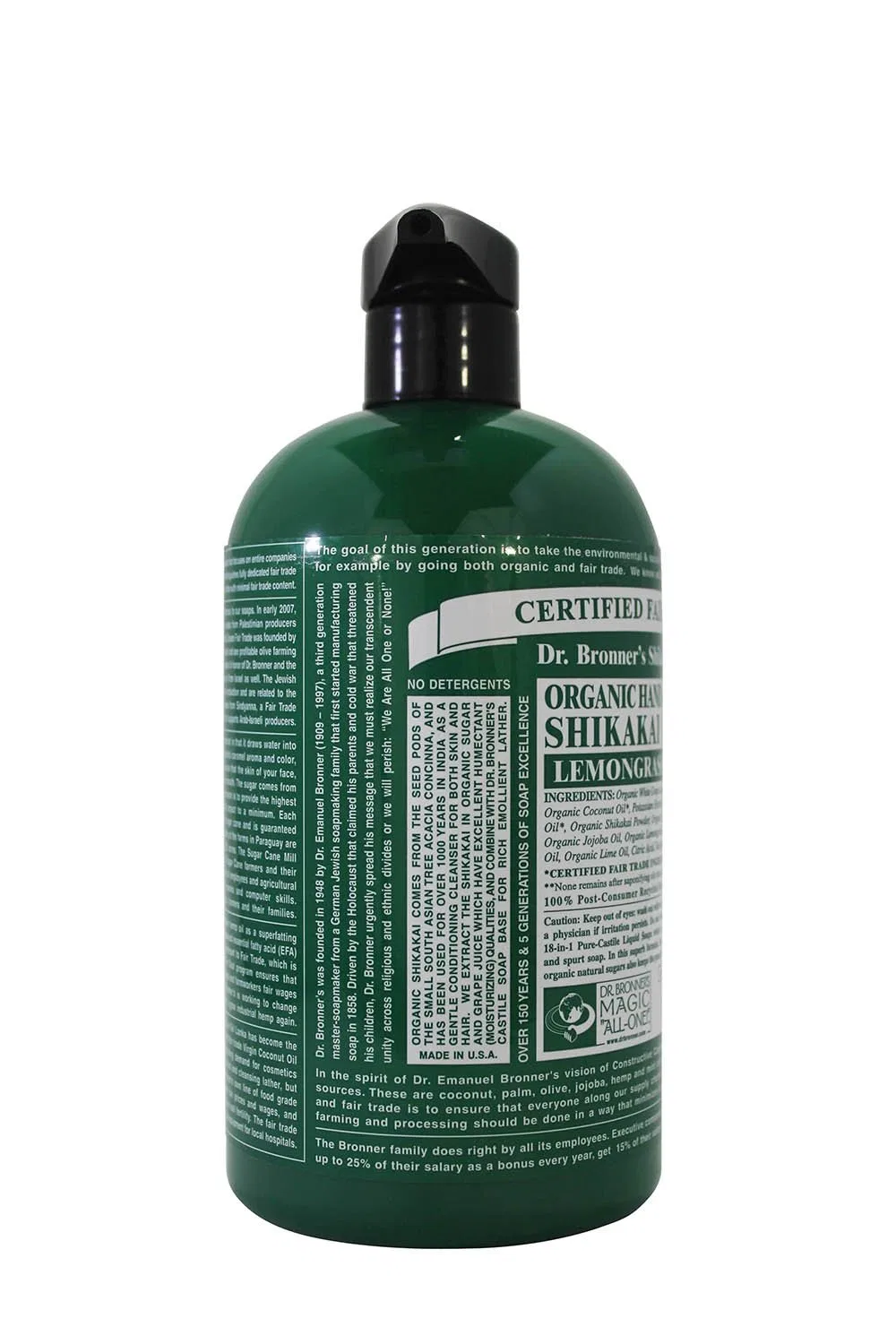 No brand Мыло для тела Lemongrass Lime Shikakai, Dr. Bronner's, 3 шт, 24 oz — фото 3