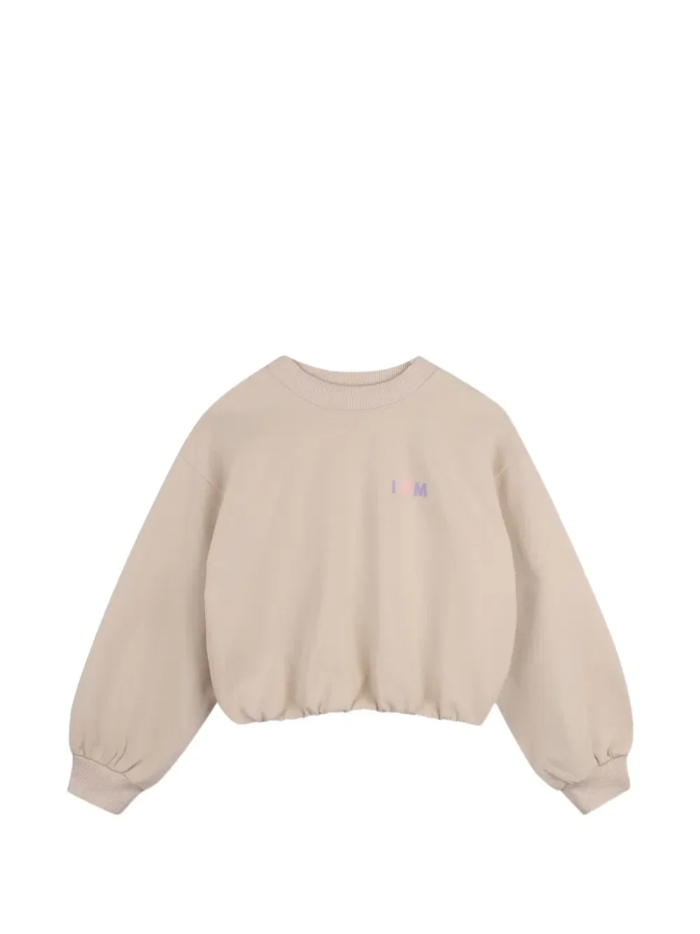 Свитер с эластичным подолом и логотипом Billieblush, бежевый