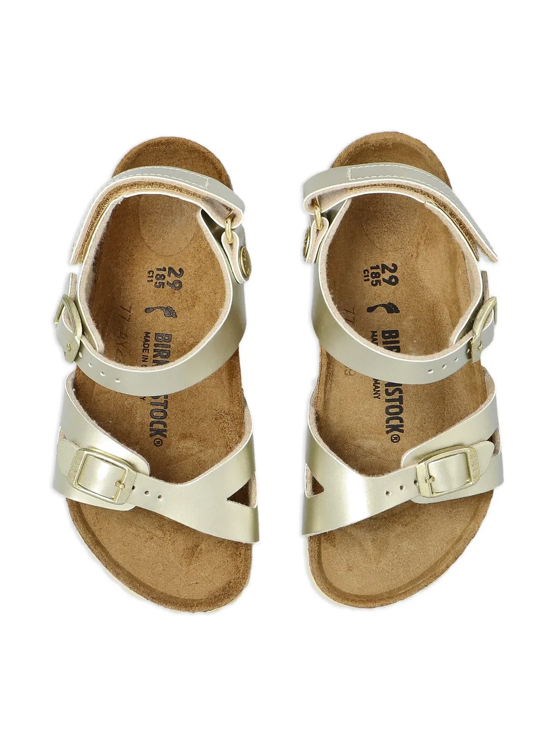 Birkenstock Детские золотые сандалии — фото 3