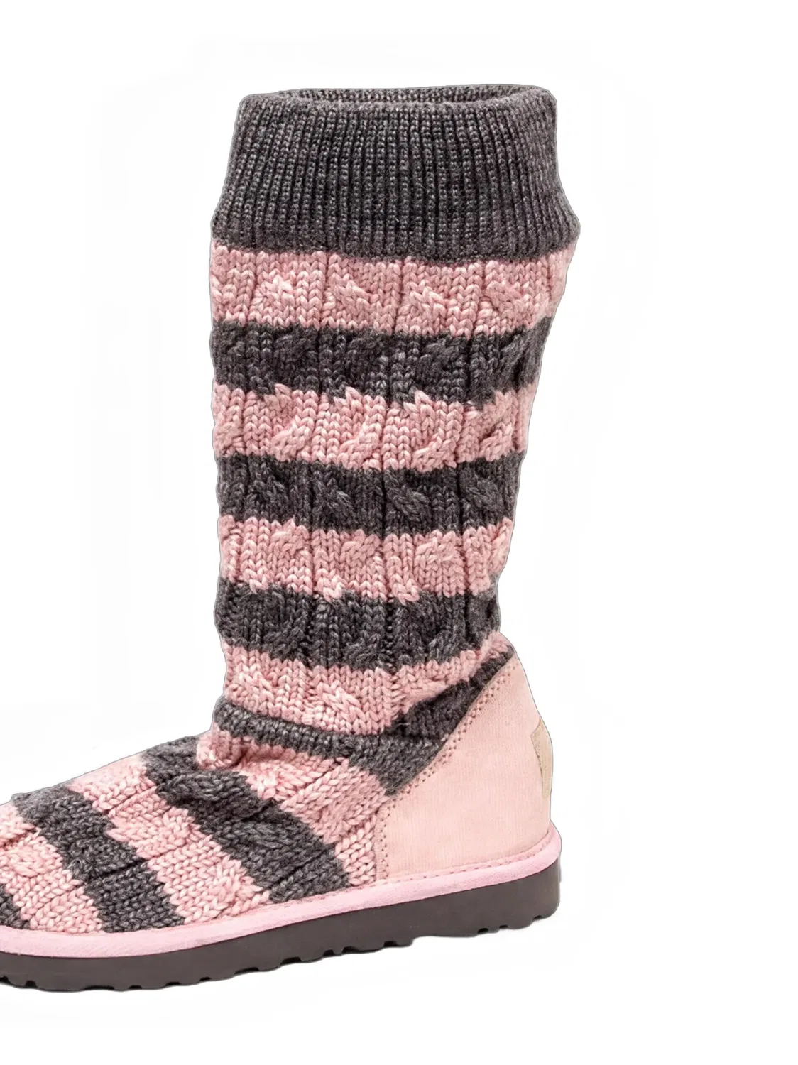 Классические высокие сапоги крупной вязки Ugg Kids, розовый — фото 2