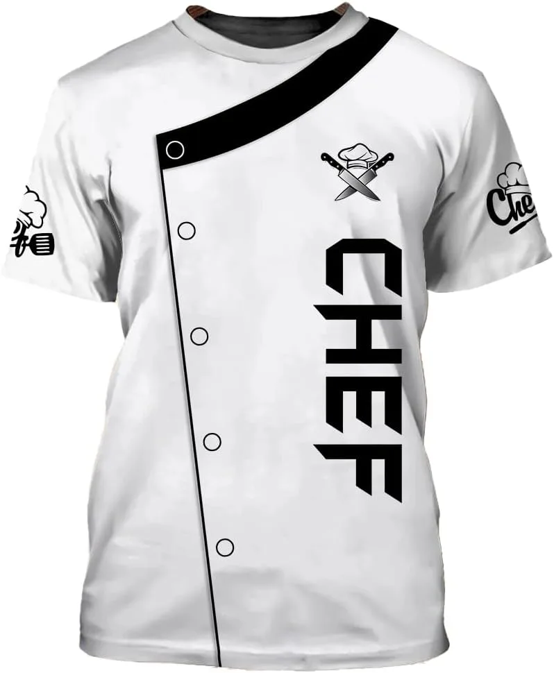 

Мужская футболка с 3D-принтом "Шеф-повар" QUNBZOU