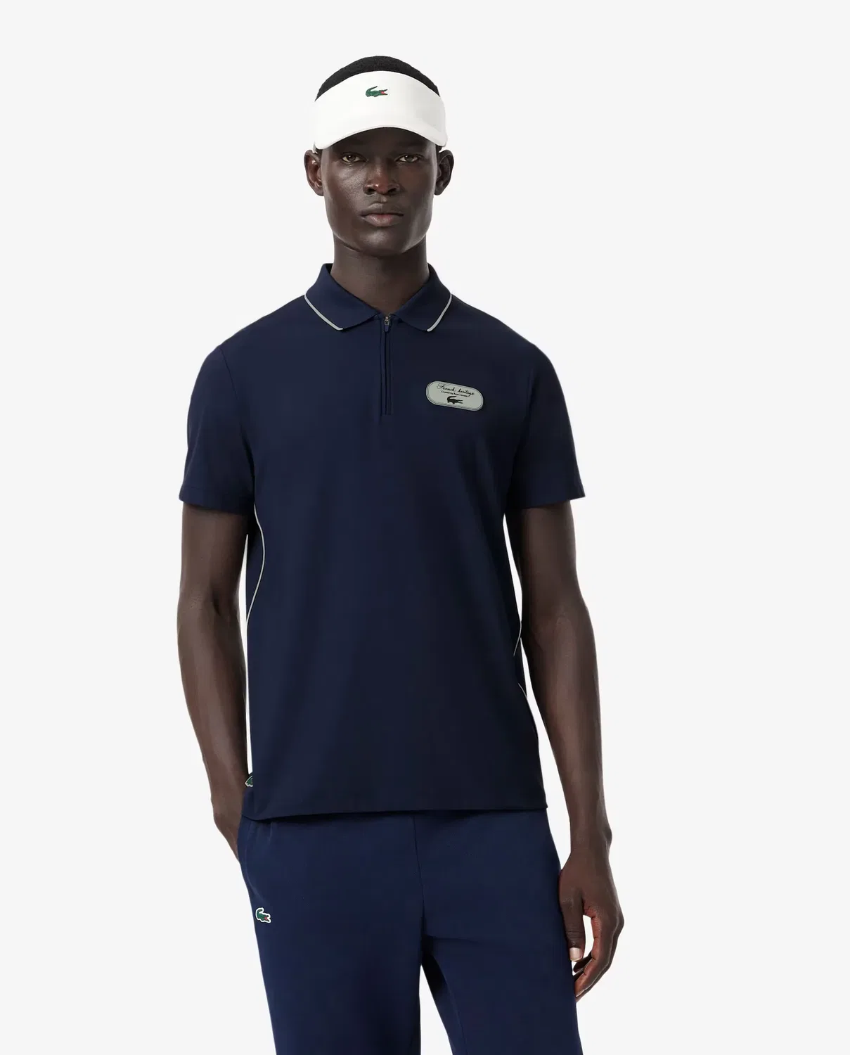 Мужское поло Lacoste с коротким рукавом, отложной воротник, Blanco