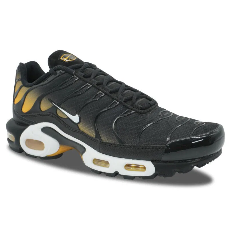 Детские кроссовки с амортизацией Nike Air Max Plus TN, Black University Gold, Schwarz — фото 2