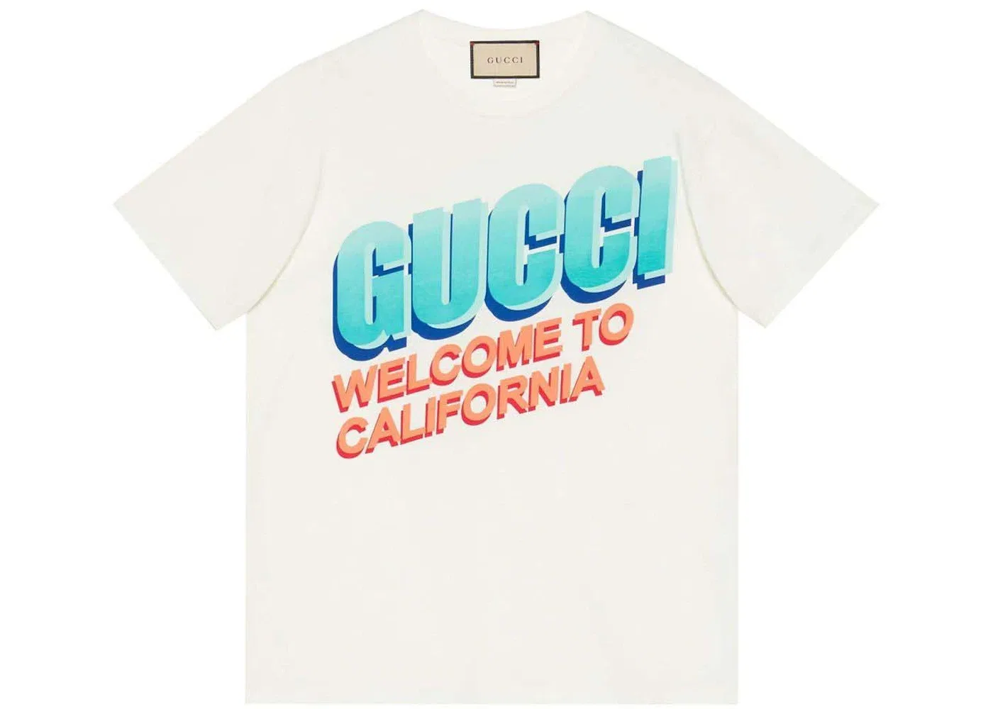 Женская футболка с принтом Welcome To California Gucci, White