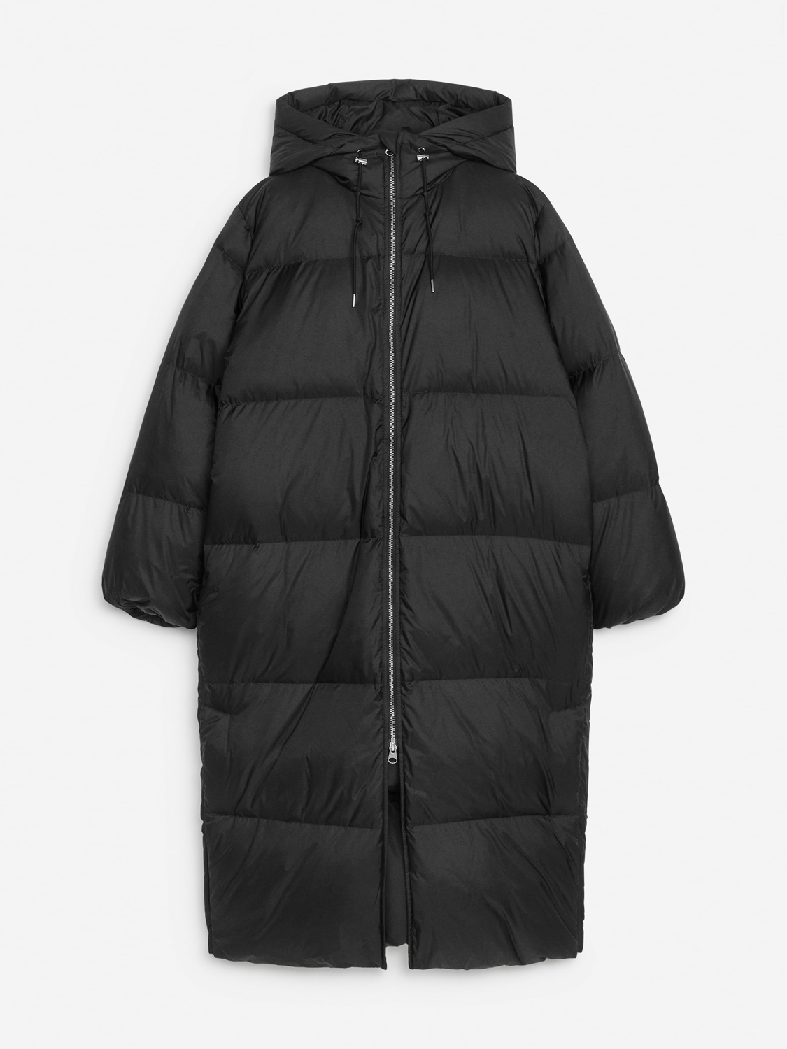 

Пальто Arket Long Upcycled Down, черный