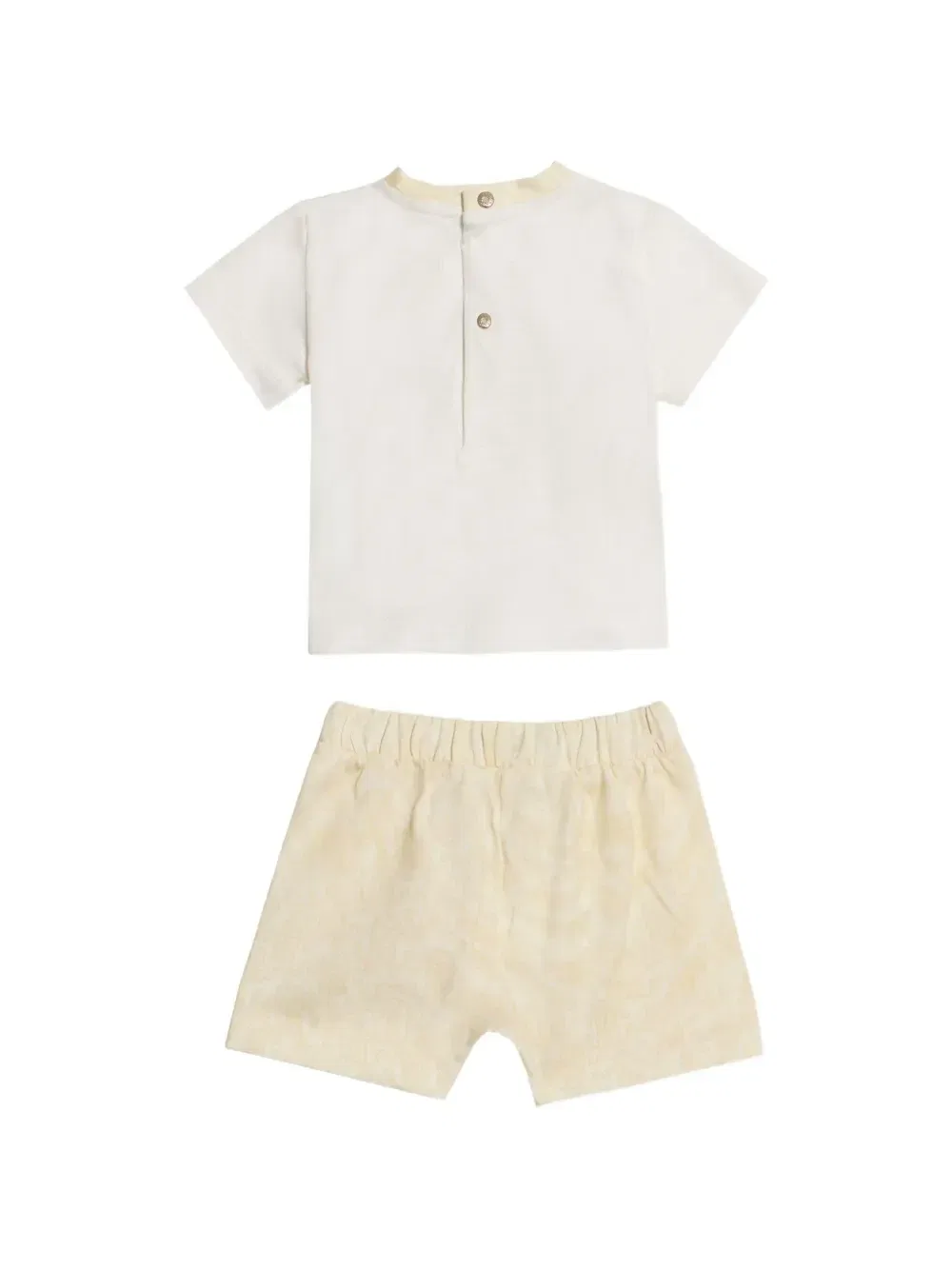 Комплект из топа и шортов с монограммой Roberto Cavalli Junior, бежевый — фото 2
