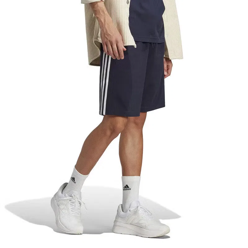 Шорты с контрастными лампасами Essentials 3-Stripes Adidas, черный — фото 4
