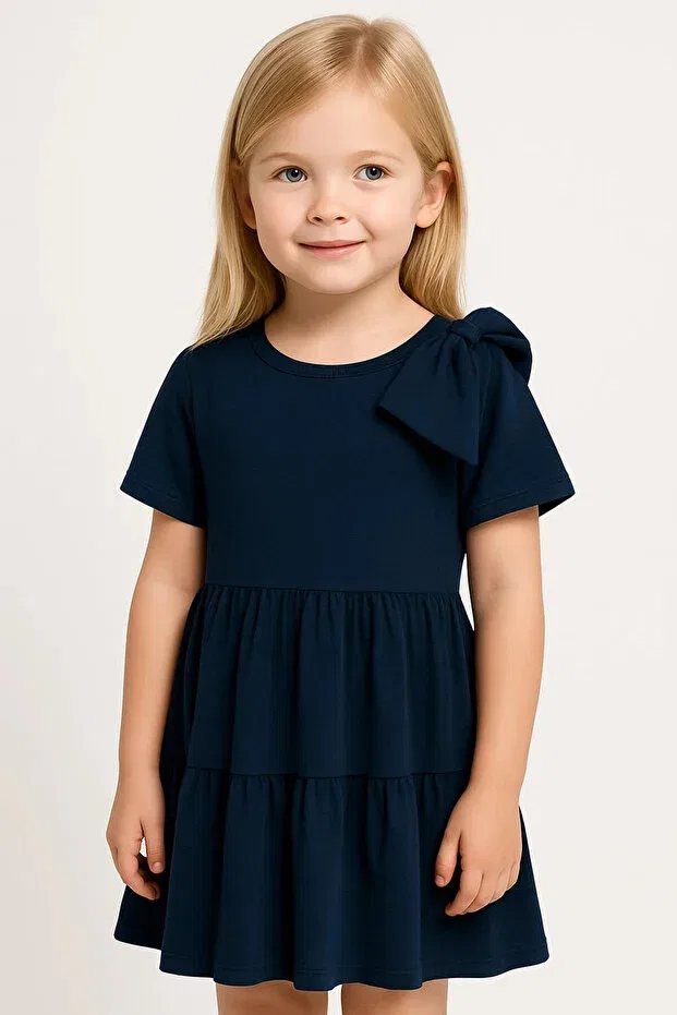 Детское платье для девочек с коротким рукавом My Hanne, Navy Blue