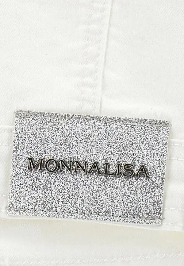 Куртка хлопковая Giubbotti di jeans Monnalisa Ivory, слоновая кость — фото 3