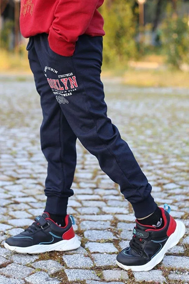 Детские спортивные штаны для девочек с принтом Dragora, Navy Blue1 — фото 3