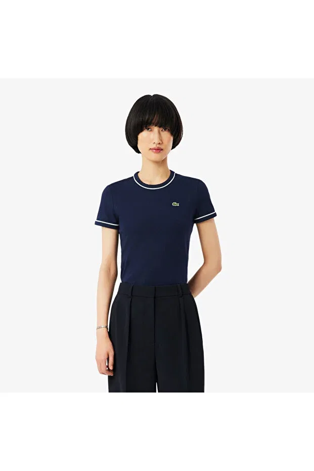 Футболка Lacoste Navy Blue, приталенный крой, темно-синий
