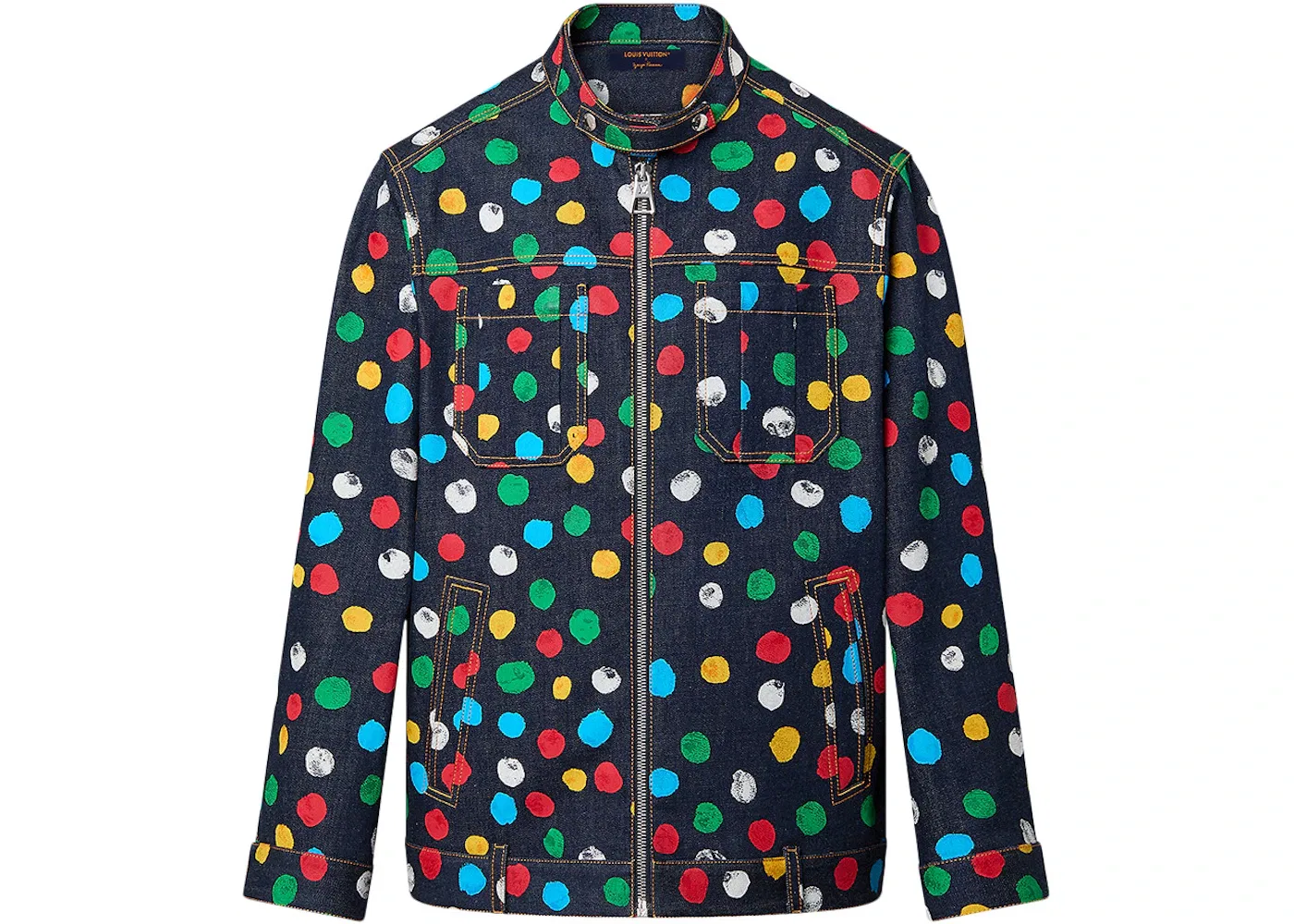 Женская джинсовая куртка с принтом Painted Dots Louis Vuitton, Indigo/Blue