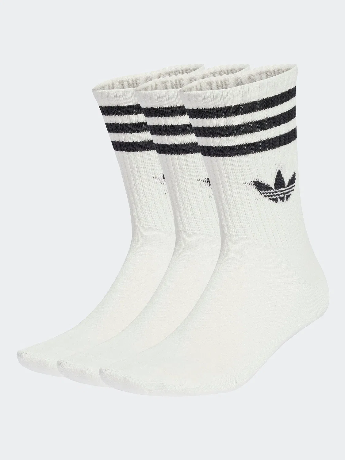 Носки, crew, Three Stripe, adidas Originals, белый экрю