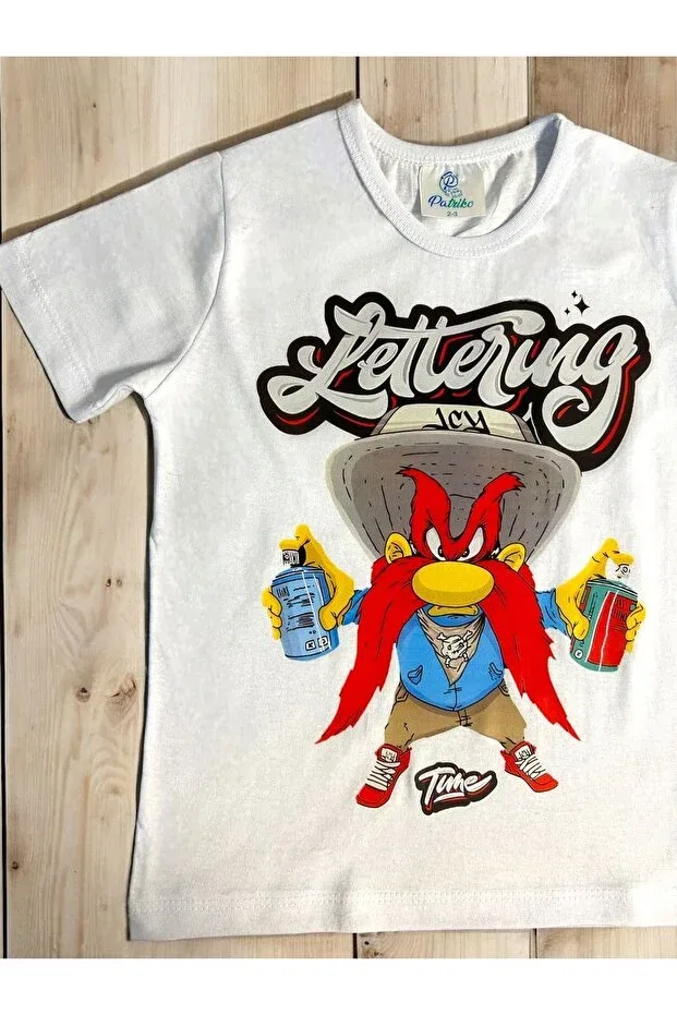 Детская футболка для девочек с принтом Cute Heroes Yosemite Sam Model Patriko Tekstil, White — фото 3