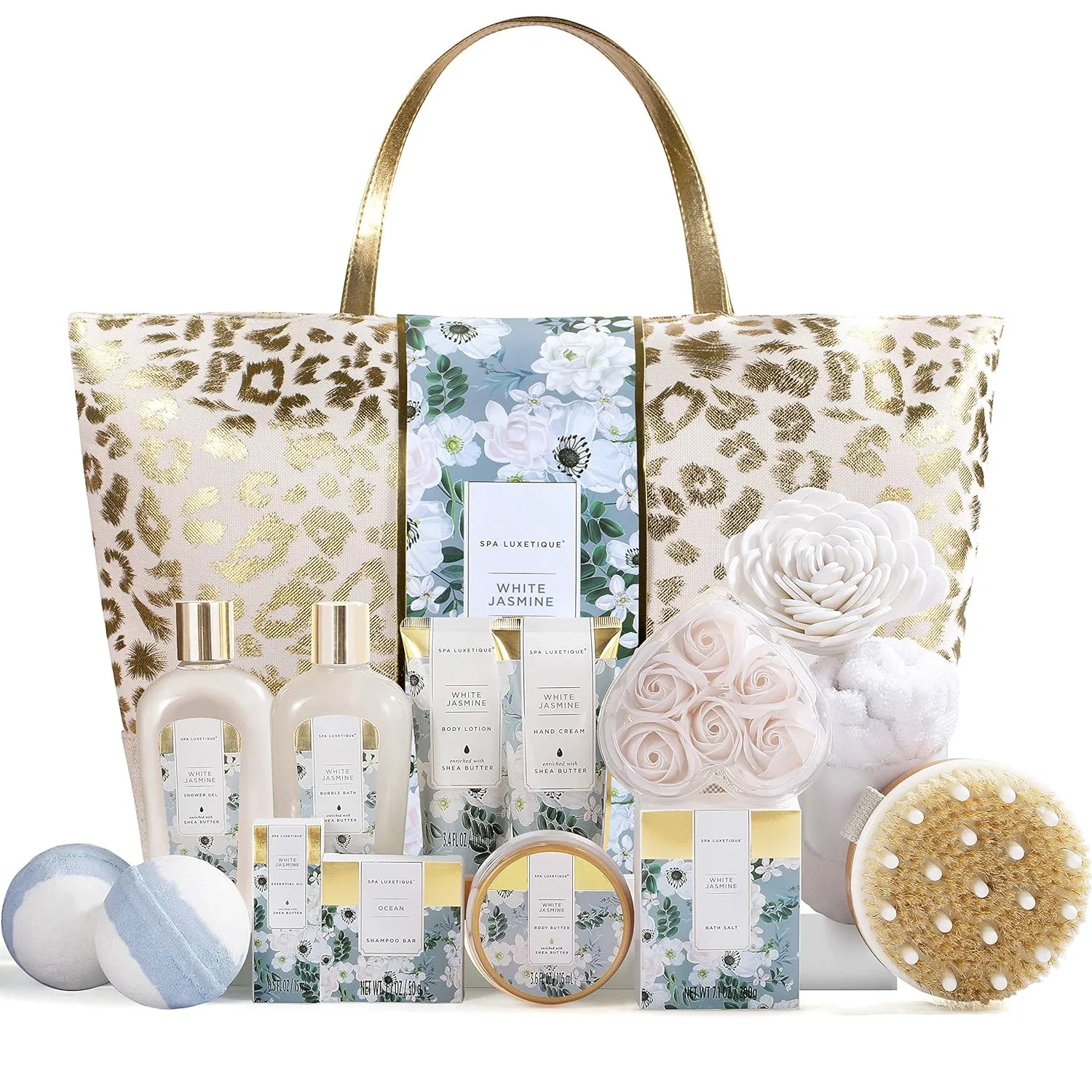 Набор для ванны и тела, SPA LUXETIQUE, 15 предметов, 235 мл гель для душа, 235 мл пена для ванны, 100 мл крем для рук, 105 мл лосьон для тела, 105 мл масло для тела, 50 г шампунь-мыло, 15 мл эфирное масло, 200 г соль для ванны