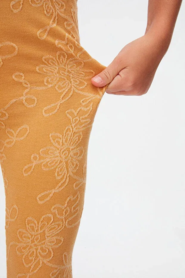 Детские леггинсы для девочек с принтом Lovetti, Light Mustard — фото 3