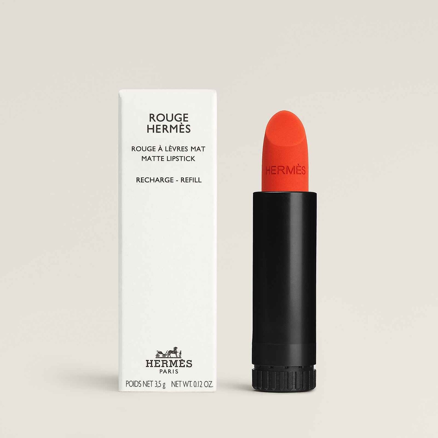 

Сменный картридж для матовой помады Hermès Rouge Matte, тон 53 Rouge Orange, 3,5 г