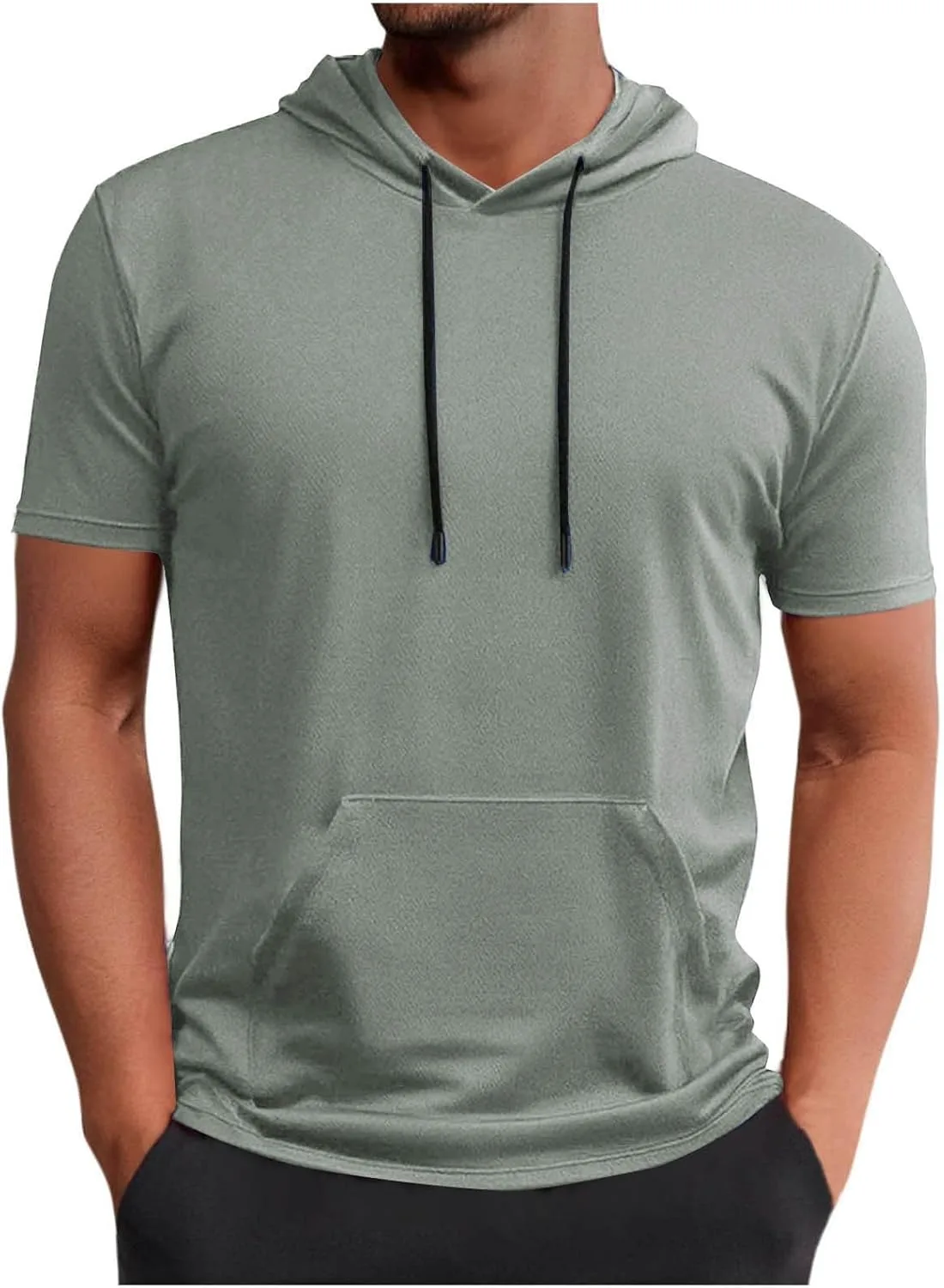 

Мужская футболка с капюшоном и карманом-кенгуру FZYLQY