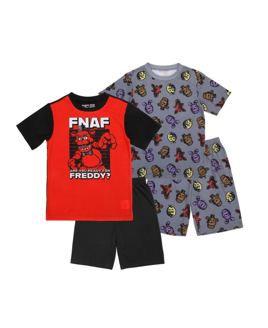Комплект пижам с коротким рукавом и шортами Five Nights At Freddy's, Grey Red & Black