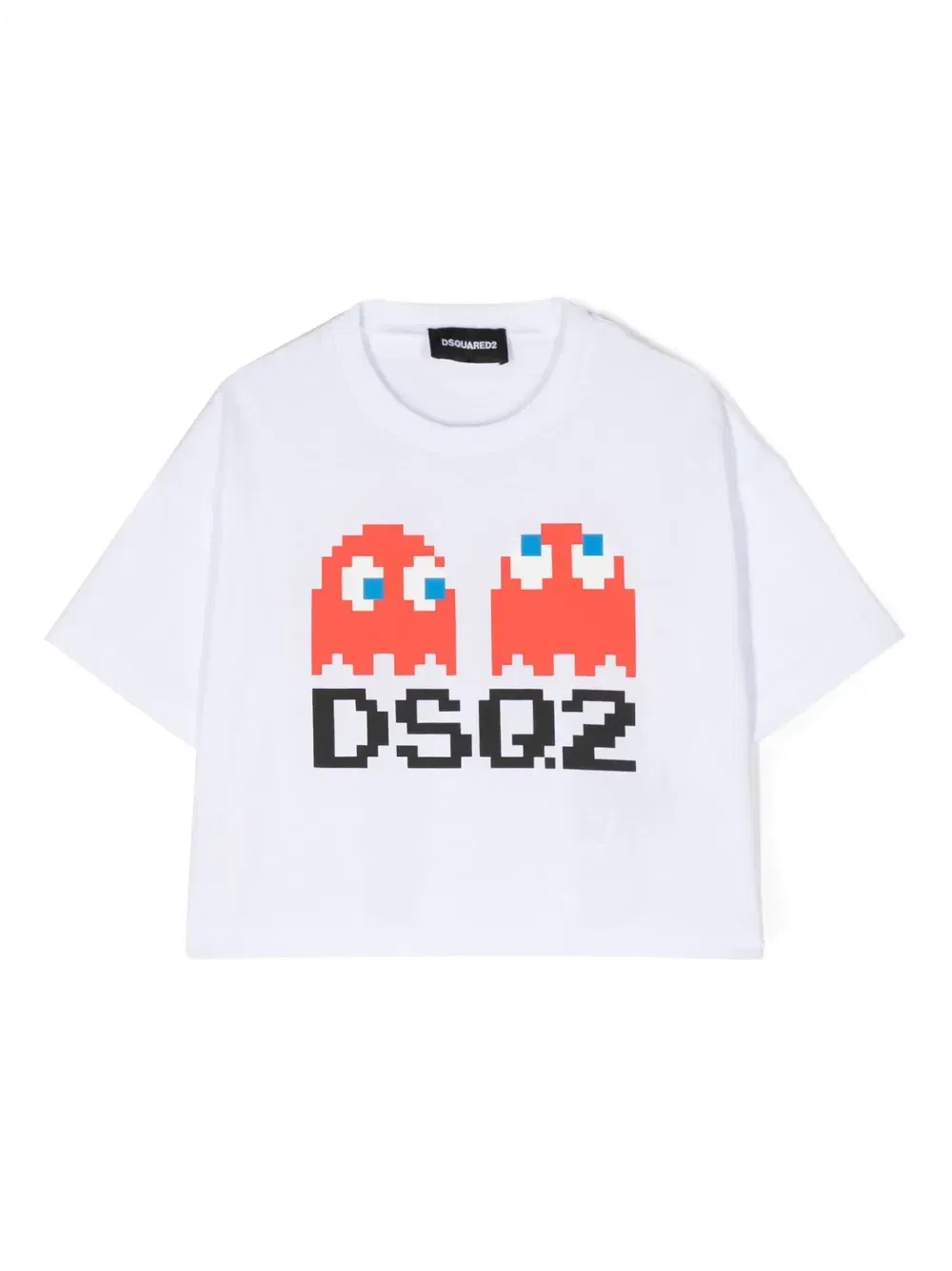 Укороченный топ с графичным принтом Dsquared2 Kids, белый