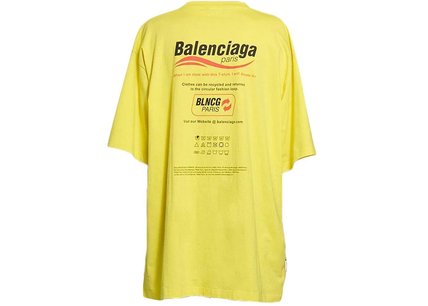Мужская футболка с коротким рукавом с принтом Balenciaga, Yellow — фото 2