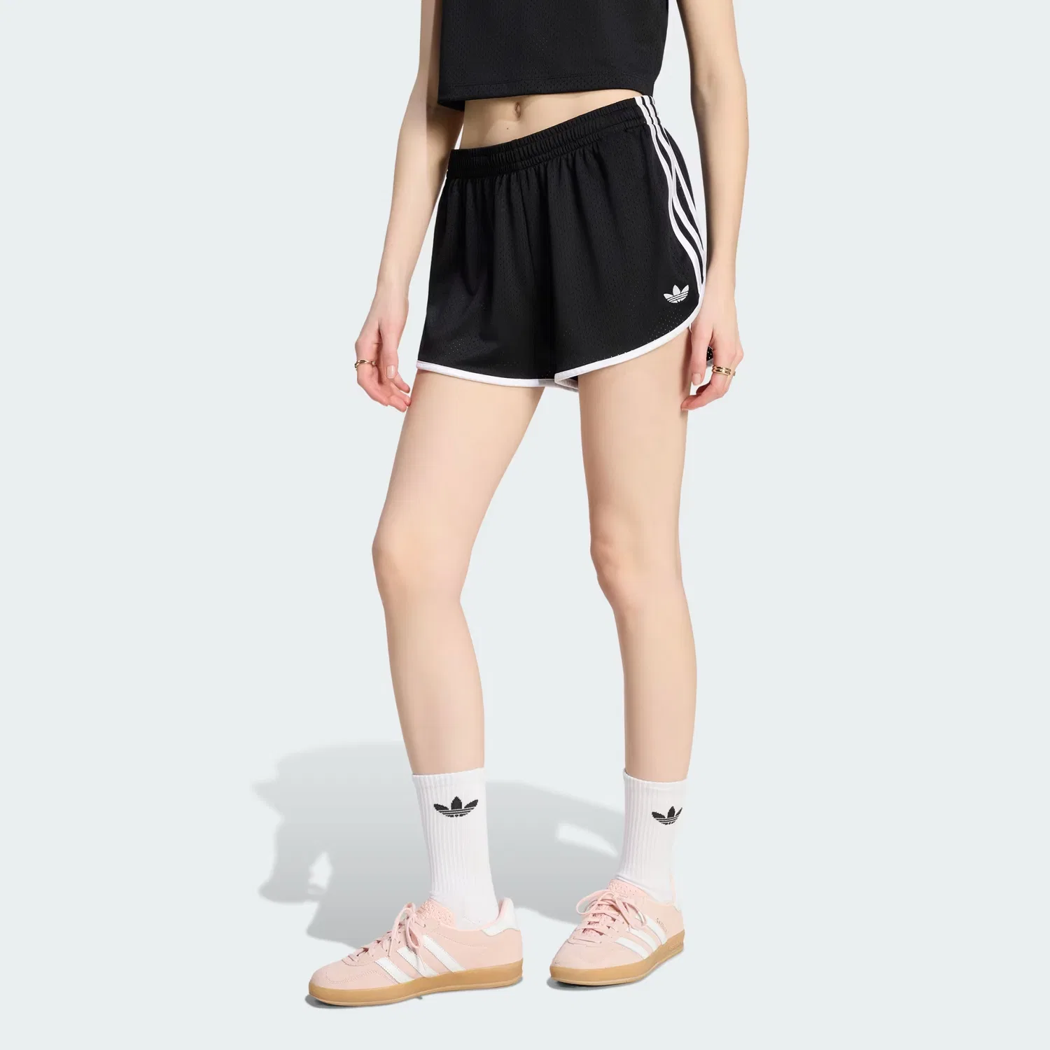 Женские сетчатые шорты 3S Mesh Sprinter Adidas Originals, черный/белый