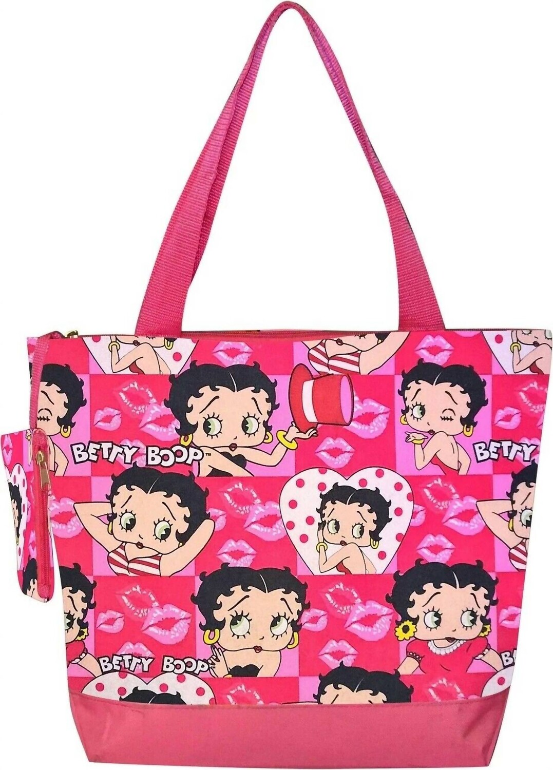 

Розовая разноцветная женская большая сумка для подгузников Betty Boop