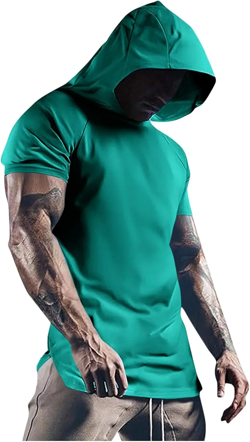 

Мужская толстовка с капюшоном для тренировок Muscle T Shirt QUNPIU