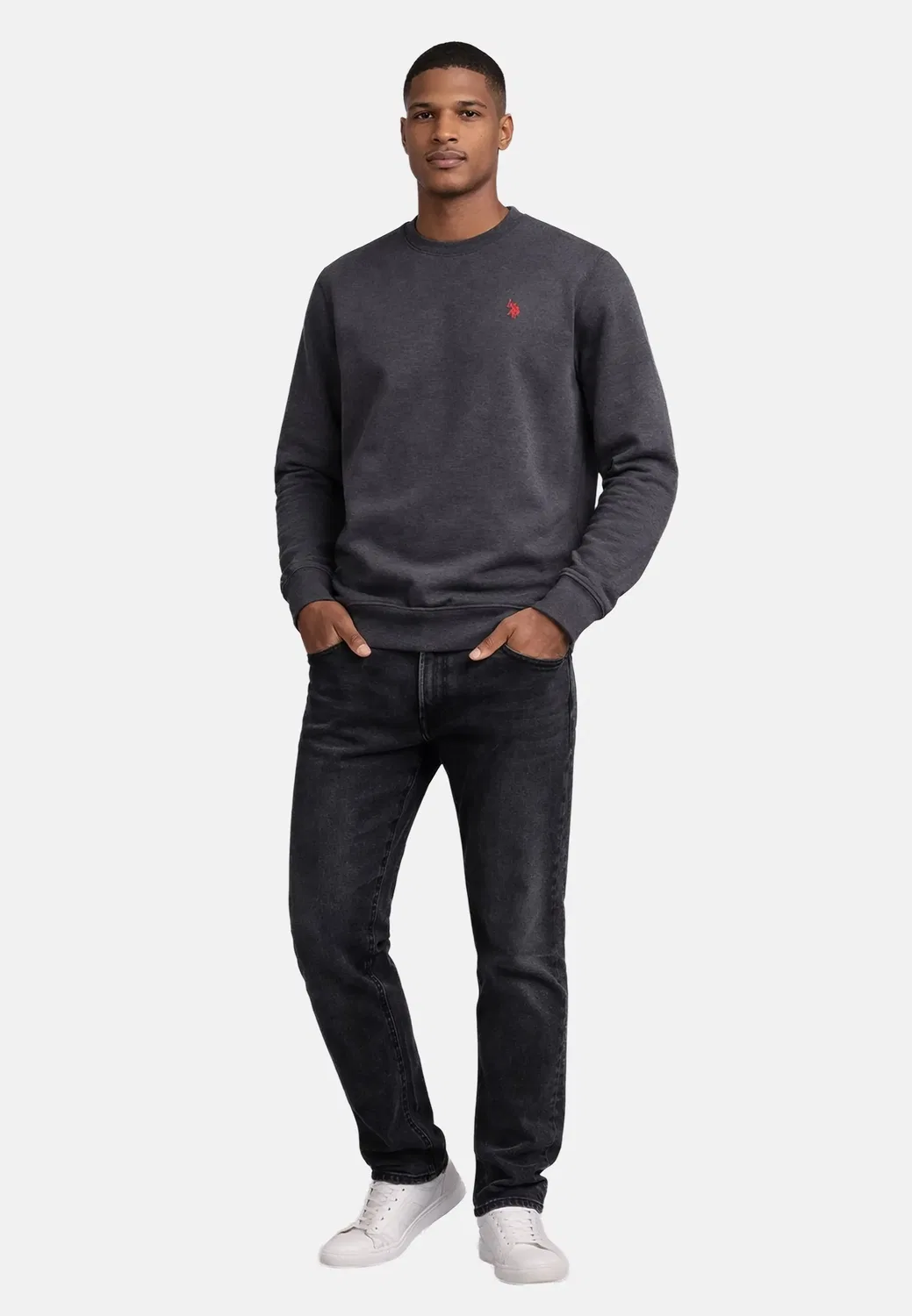Мужской свитшот с круглым вырезом U.S. Polo Assn., Anthracite — фото 3