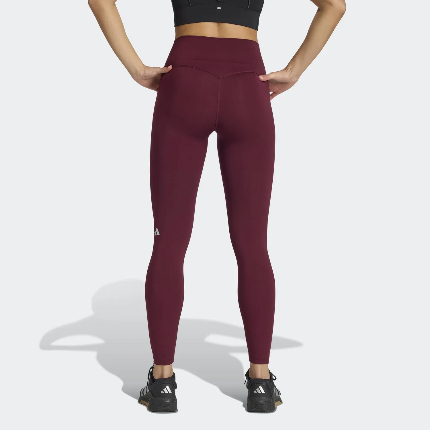 Спортивные легинсы Adidas Performance Skinny Workout Pants Studio All Me в красном цвете — фото 3