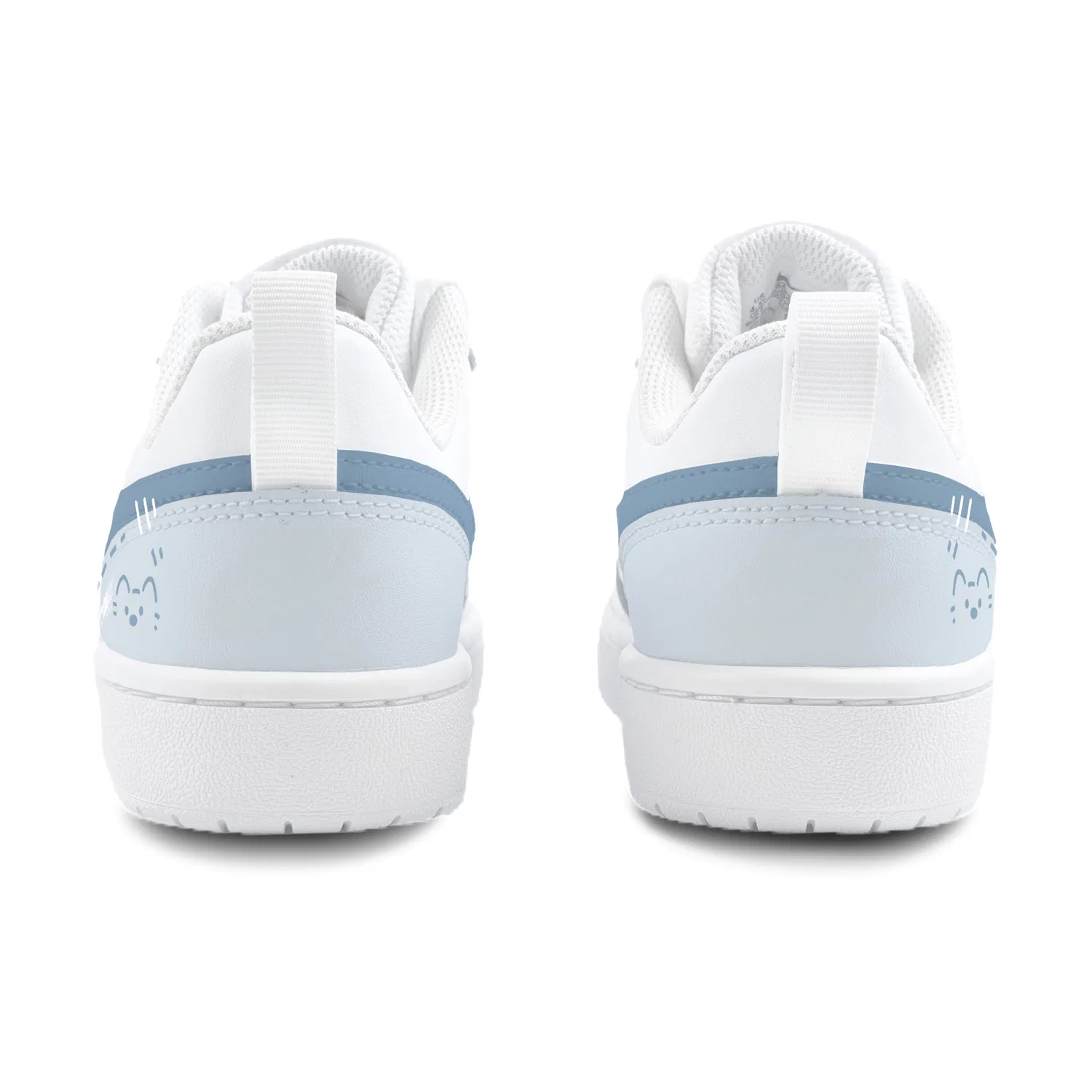 Детские кроссовки для скейтбординга с дизайном котенка Nike Court Borough 2, Ice Blue — фото 4
