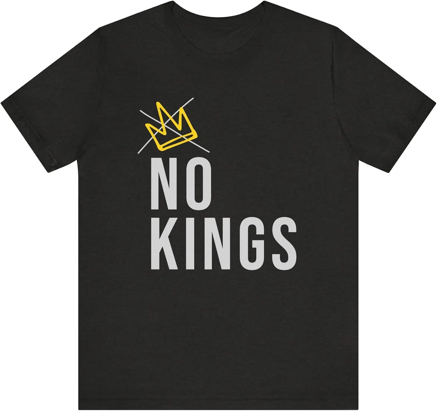 Женская футболка с принтом No Kings Bella Canvas, Black Heather