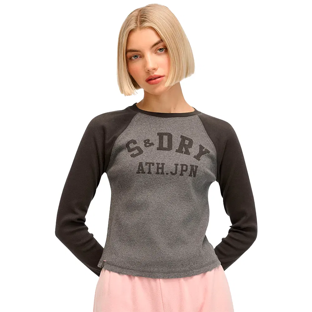 Футболка с длинным рукавом Athletic Rib Slim Superdry, серый