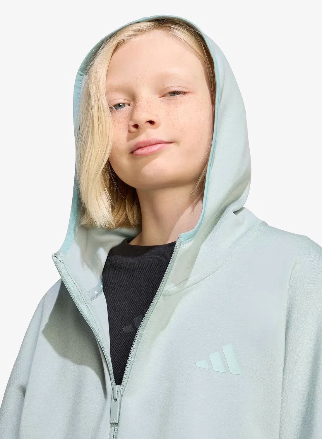 Худи с триколором на манжетах Adidas, зеленый — фото 3