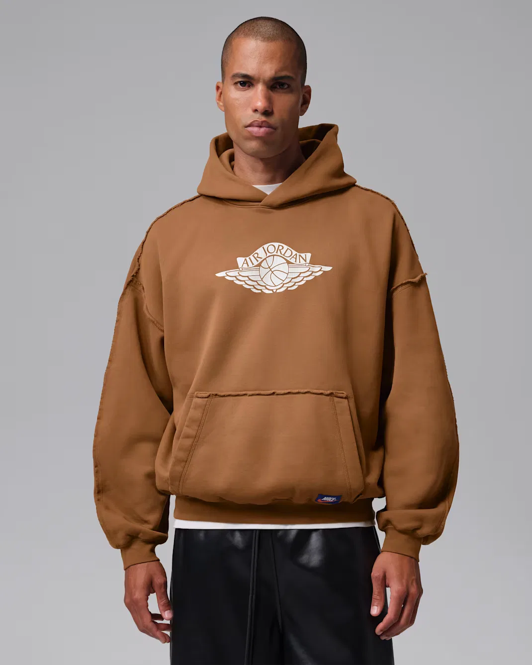Мужская флисовая толстовка с капюшоном Jordan Flight Wings, Light British Tan/Sail