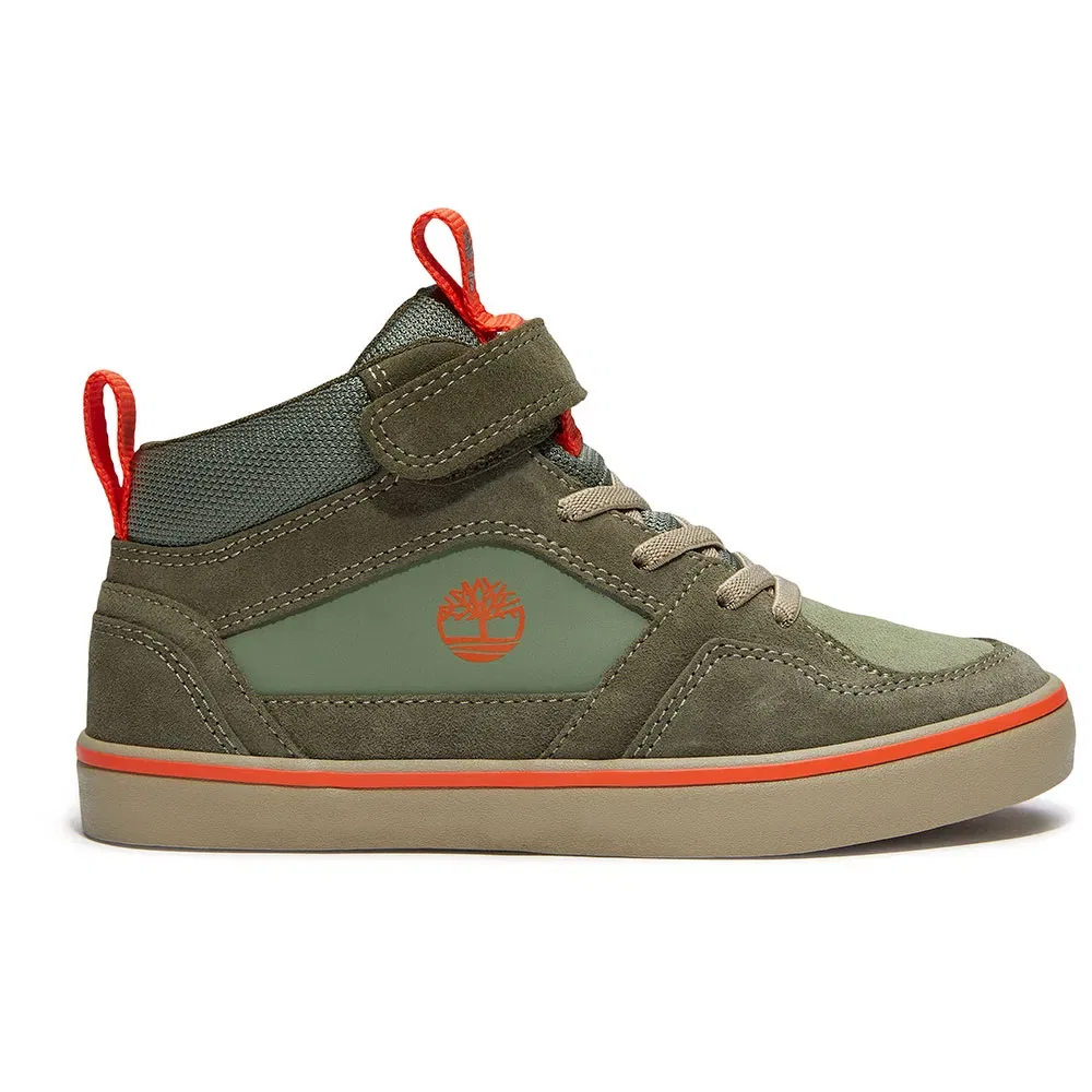 Детские кроссовки для девочек с бунге-шнуровкой Timberland Stone Jump Mid Hook&Loop, Green