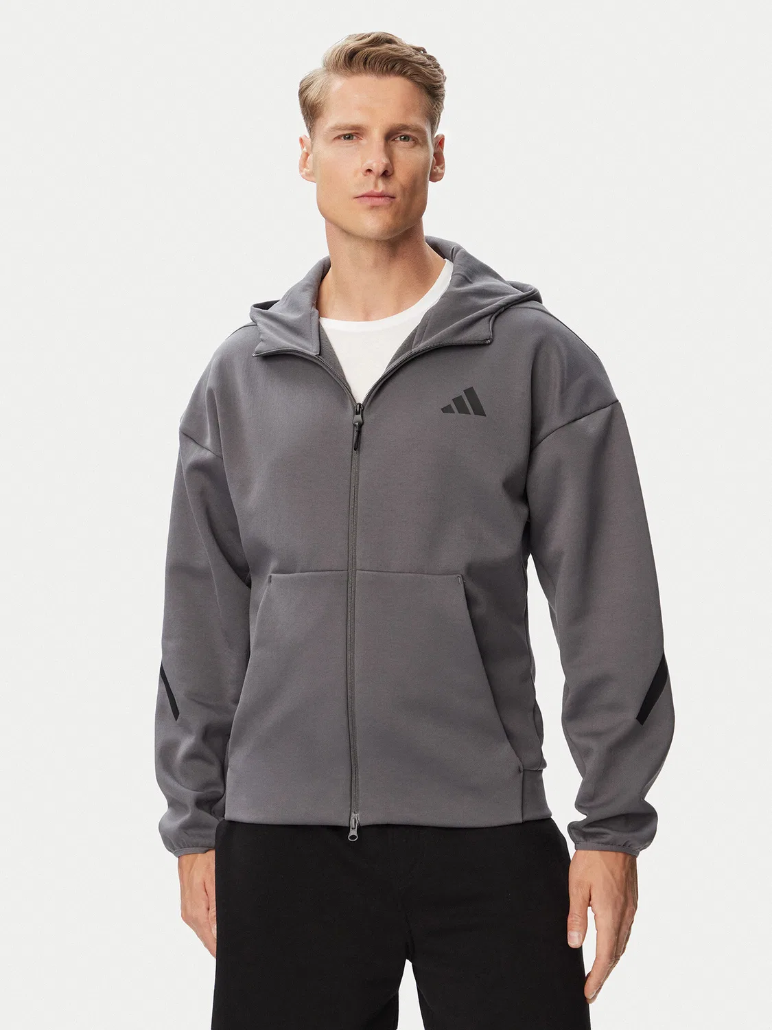 Мужская толстовка стандартного кроя Z.N.E. Full Zip Adidas, серый