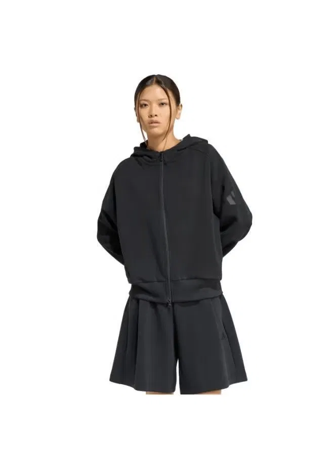 Худи на молнии Soft Lux Adidas, черный